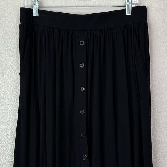 Torrid Black Super Soft Faux Button Front Mid Skirt, Sz Large - Picture 3 of 13